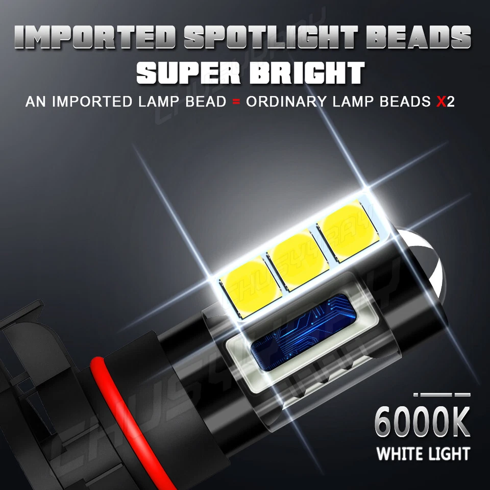 LED Upgrade Fog Light 6K White Bulbs For 2003-18 Dodge RAM 1500 2500 3500 2Pcs - Image 3 of 4