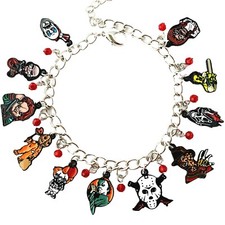 Horror Charm Bracelet, SPOOKY, Michael Myers, Pennywise, Jason Voorhees, Scream