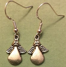 LITTLE ANGEL EARRINGS - Pewter with Sterling Silver Ear Wires