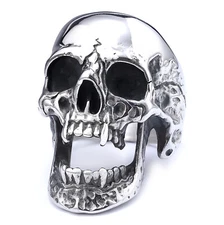 Heavy Stainless Steel Gothic Punk Biker Band Rings Fashion Men Skull Jewelry