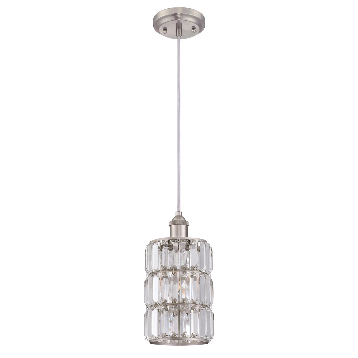 Pendant Light Sophie Brushed Nickel with Crystal Prism Glass