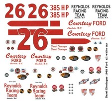  26 Darel Dieringer Courtesy Ford 1962 Ford 1/64th HO Scale Slot Car Decals