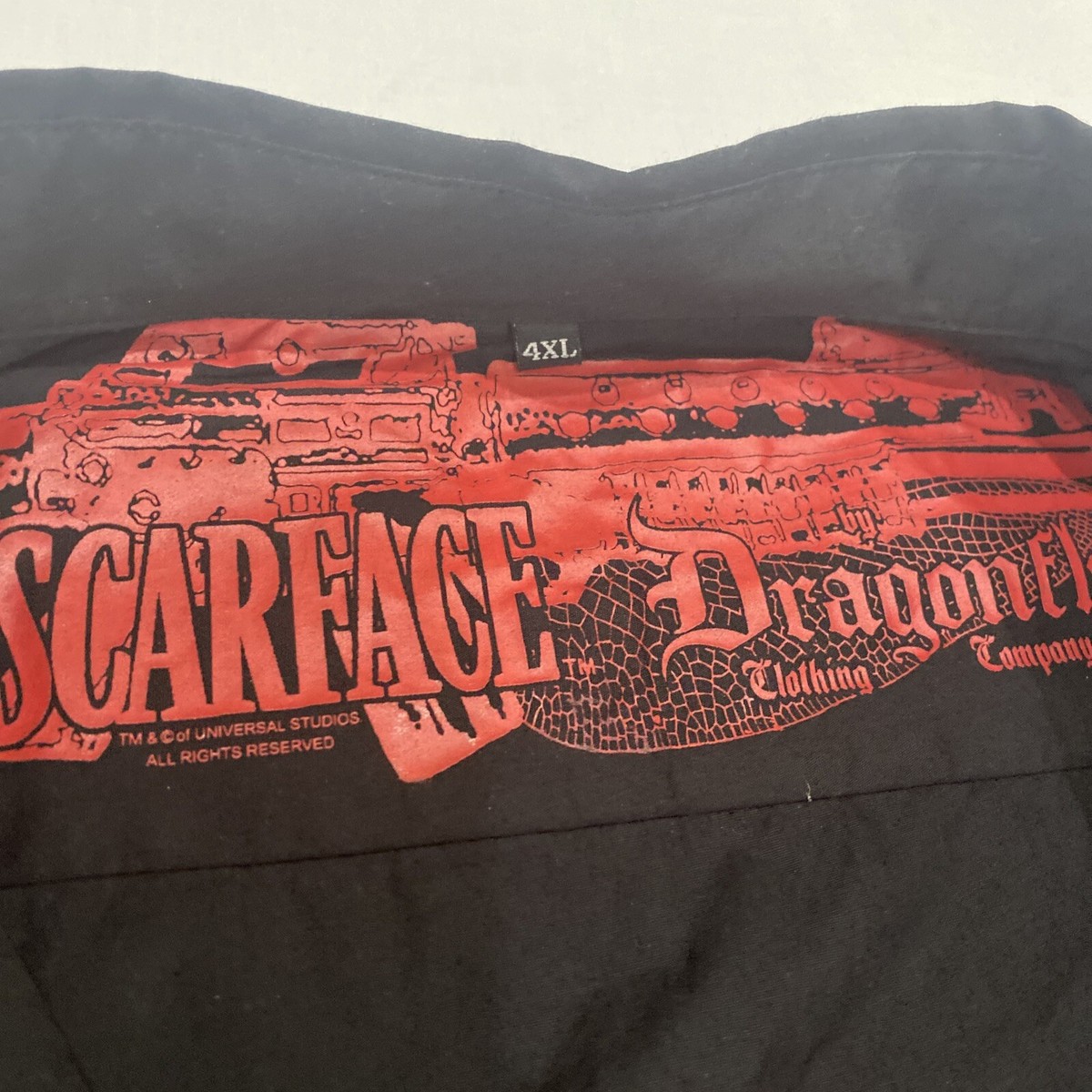 Dragonfly Scarface Tony Montana Shirt 4XL Long Sleeve French Cuff