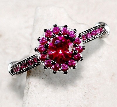 2CT Treated Ruby 925 Solid Sterling Silver Ring Jewelry Sz 6,7,8,9 MR1