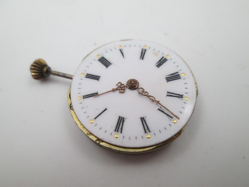 Máquina y esfera reloj de bolsillo. Cuerda remontoir. Dial porcelana. Suiza 1920 - Imagen 4 de 7
