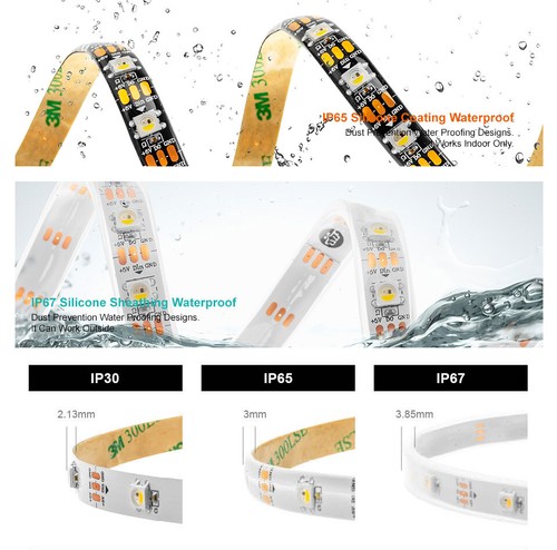 SK6812 RGBW Led Strip Light 4 in 1 30 60 144 LEDs Individual Addressable DC5V - Picture 7 of 12