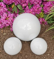 Dekokugel 3Er Set 30-15-15 Cm Edelstahl Weiß Poliert Kugel Dekorationskugel