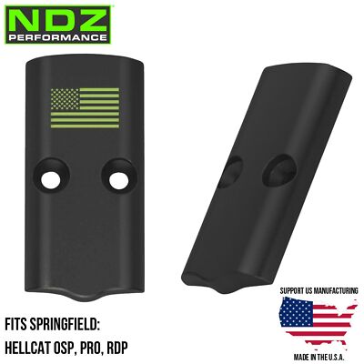 NDZ Springfield Hellcat OSP Pro RDP RMSc Cover Plate Aluminum Engraved Green