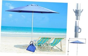 Hl 7 Ft Beach Umbrella With Sand Base High Wind Resistant Patio Parasol Wind Ve Ebay
