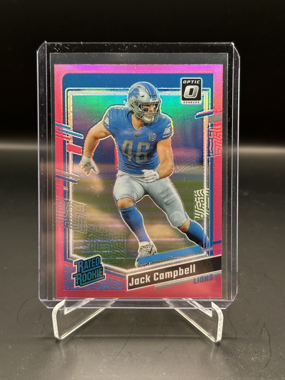 Jack Campbell Rookie RC 2023 Panini Donruss Optic Pink Holo Prizm #235 Lions