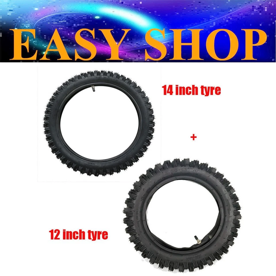 2.50-14 + 3.00-12 Front Rear Tyre Tire Tube for YZ50 YZ60 PW80 Pit Dirt Bike