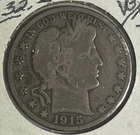 1915 S Barber Half Dollar VG 90 % Silver