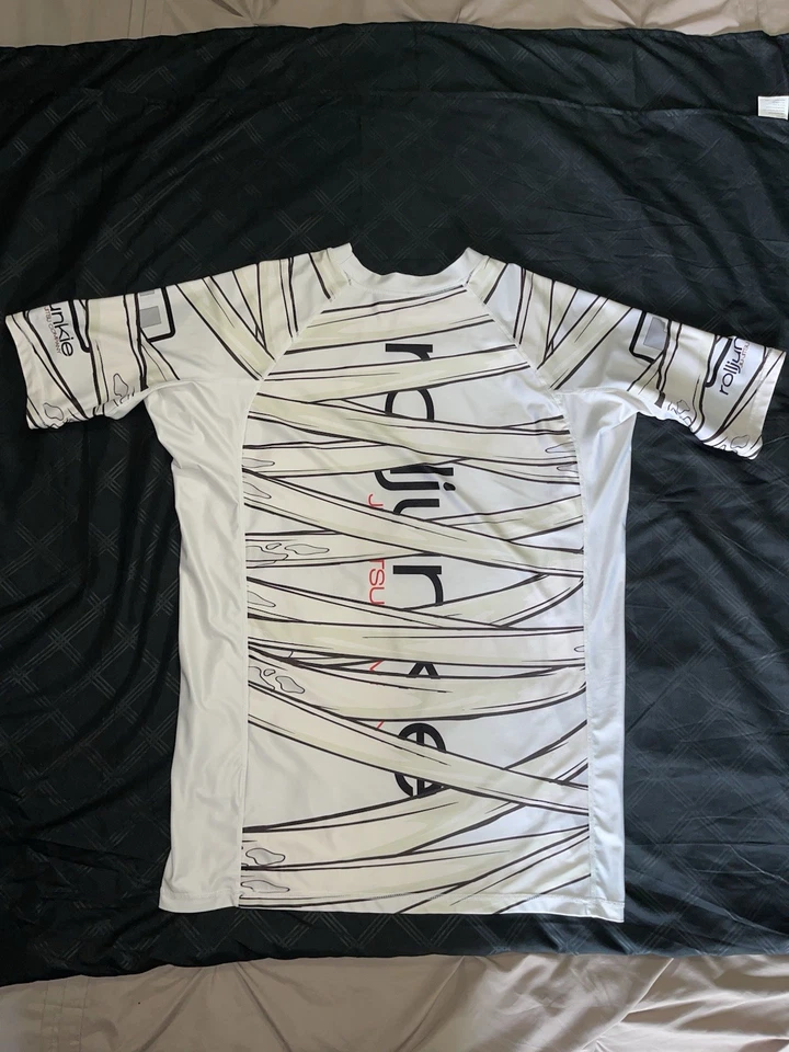 Roll Junkie Jiu Jitsu Rash Guard 2XL MMA Mummy XXL Blanco Nuevo Artes Marciales Combate Foto 2 de 4