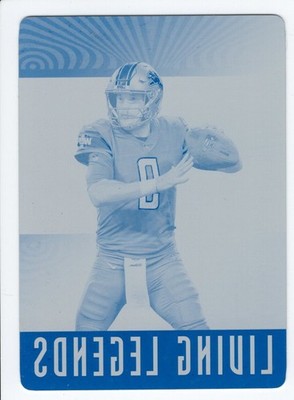 2018  Illusions Printing Plate Cyan Matthew Stafford 1/1 Detroit Lions