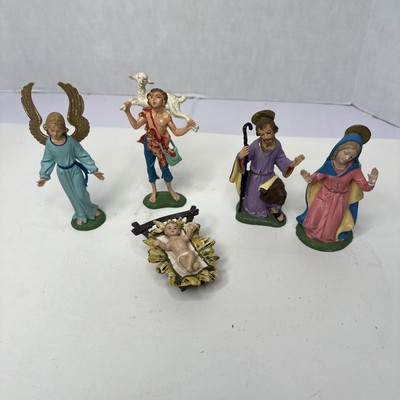 Fontanini Italy Nativity 5.75'' Lot Some With Spider Mark Vtg