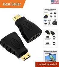Gold Plated Mini HDMI to HDMI Adapter 2-Pack - Supports 4K Resolutions