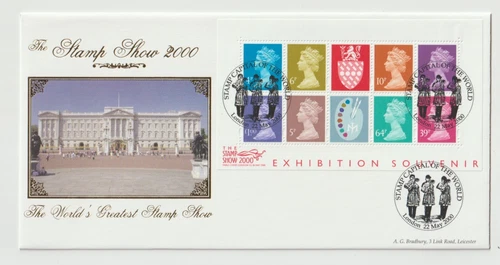 22/5/2000 UK GB FDC - Artists Palette: Miniature Sheet - London Special Postmark
