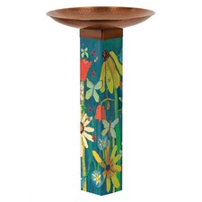 Matmate Earth Laughs in Flowers Bird Bath with Copper Topper