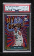 2021 Panini Donruss Optic My House Lime Green Prizm 1/149 LaMelo Ball PSA 8 i0b