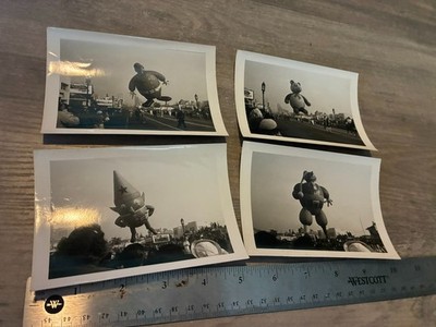 Original Lot  Parade Balloon Float BW Photo Snapshot one from Macy's 1947