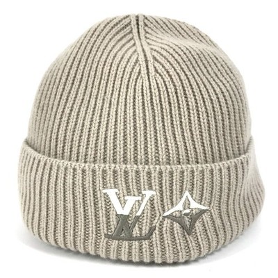 Louis Vuitton ビーニー M77196 グレー LOUIS VUITTON M77196 Beanie-LV Dual knit cap Knit hat Cashmere
