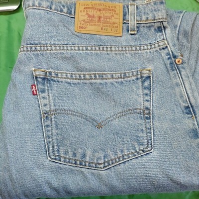 Levi's Loose Fit Tapered Jeans Light Blue Denim men Button Zip Logo 5-Pocket Men