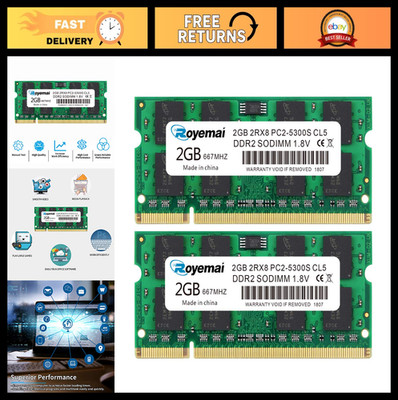 4GB DDR2 667MHz SODIMM RAM Kit (2x2GB) - PC2-5300 Memory for Laptop/Notebook