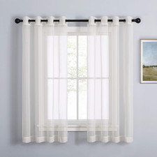Sheer Curtains for Windows 63 inch Length, Grommet Living Room Curtain Panels Vo