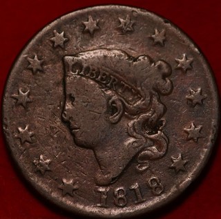 1818 Philadelphia Mint Copper Coronet Head Large Cent