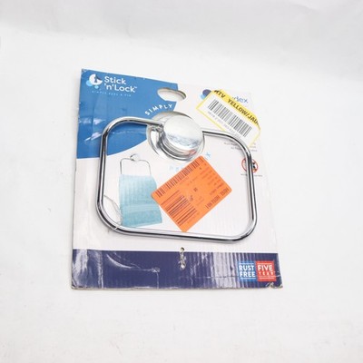 Croydex Stick n Lock Adhesive Towel Ring Chrome 6.9'' x 8.0'' x 0.8'' QM291541AZ