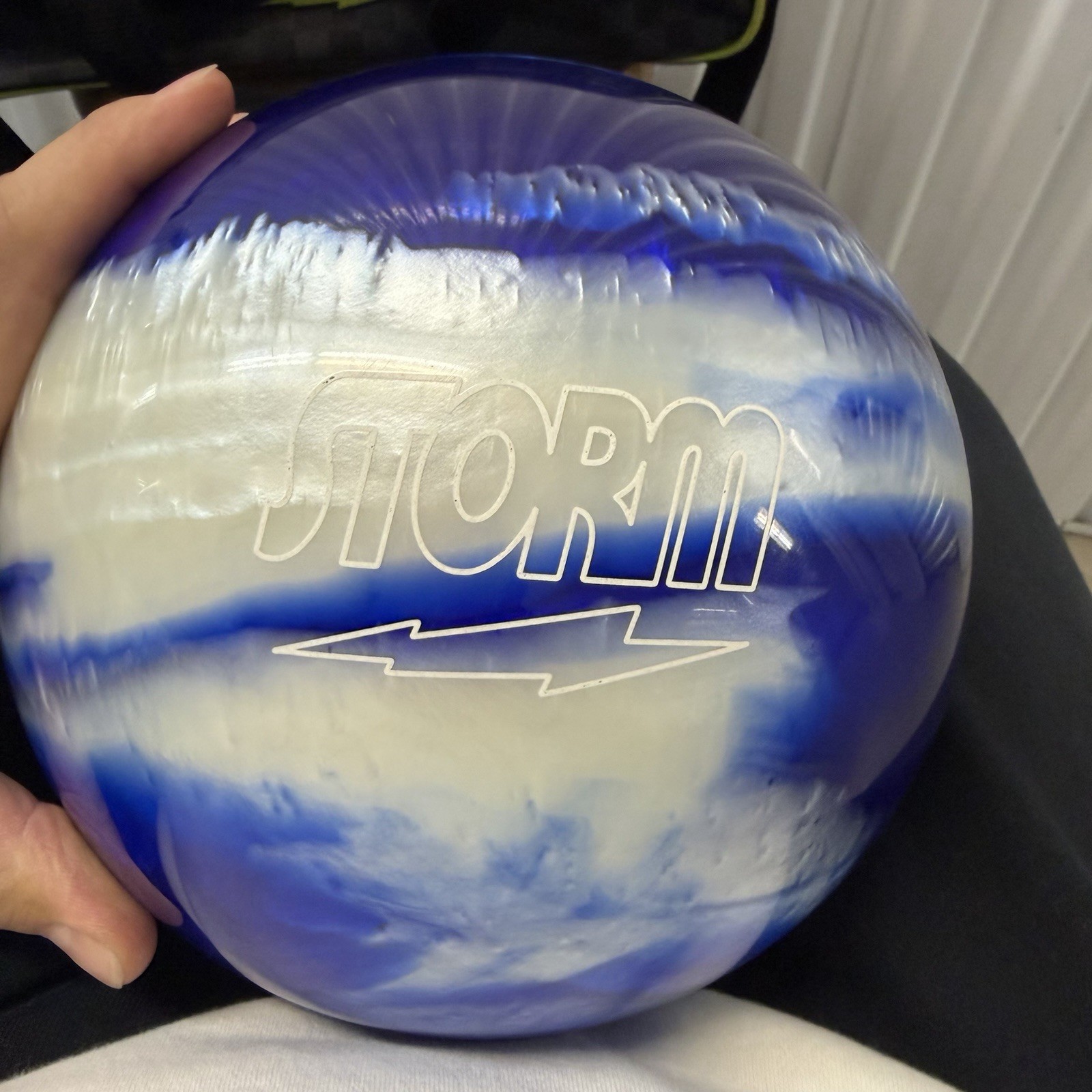Storm Ice Storm Ocean Blue/White Bowling Ball Partially Dril