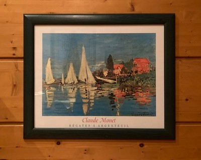 MONET Kunstdruck ''RÉGATES À ARGENTEUIL'', Holzrahmen, 57,7 x 47,8 cm