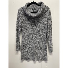 ALYX Women's Sweater Dress Black & White Knit With Turtle Neck Long Sleeves
