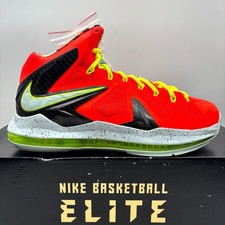 Nike Lebron X P.S. Elite Total Crimson Orange Basketball Shoes 9 Mens 579827-800