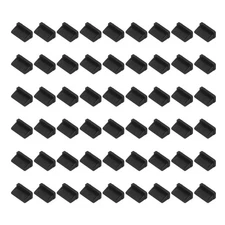 0.5 Inch USB Type A Dust Plug, 60 Pcs Anti Dust Plug Cover Female End, Black