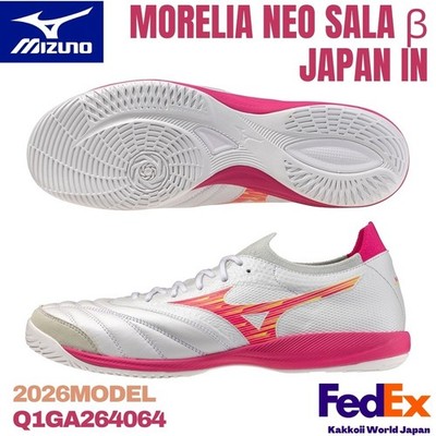 MIZUNO Futsal Shoes MORELIA NEO SALA β JAPAN IN White/Pink Q1GA264064 2026 NEW