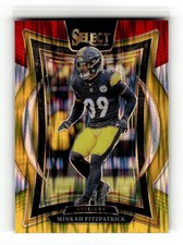 Minkah Fitzpatrick 2024 Panini Select #84 Steelers Red & Yellow Prizm Shock