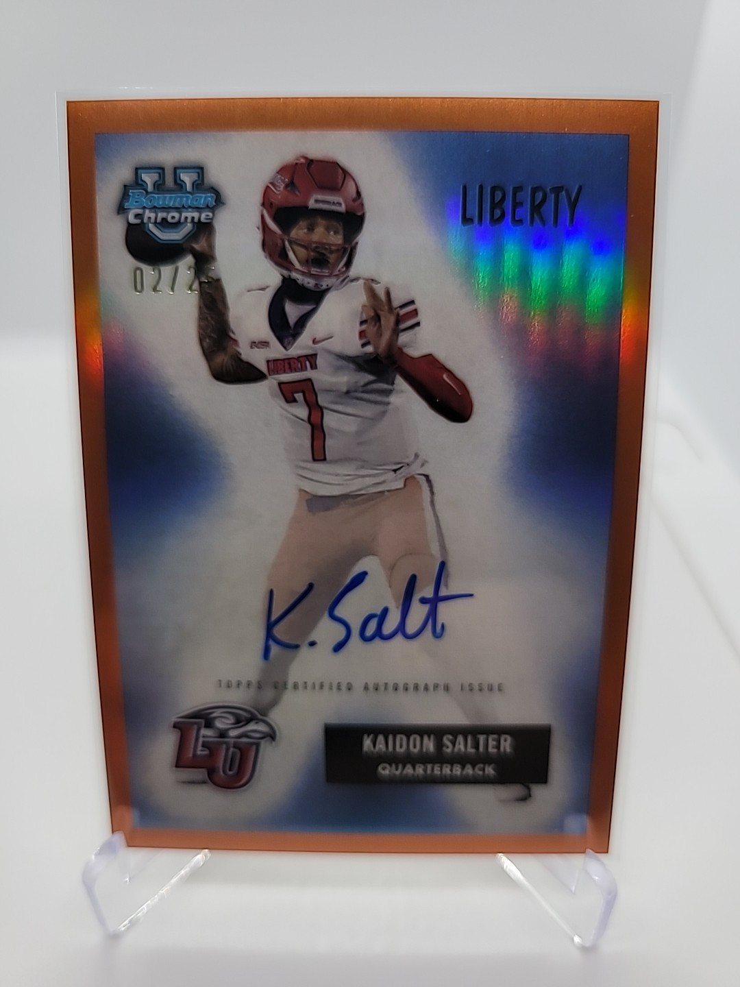 2024 Bowman University Chrome Kaidon Salter Auto 2/25 Orange Liberty