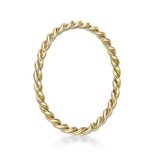 8mm Twist Design Hoop Nose Ring for Women in 14K Yellow Gold - 20 Gauge