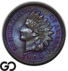 1905 Indian Head Cent Penny, Deep Violet Color, Gem BU++, Wonderful Eye-Appeal!