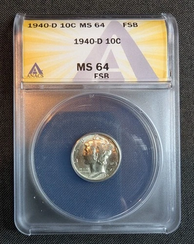 1940-D 10C Mercury Dime - MS 64 FSB