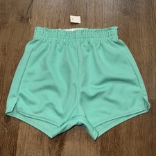 Vtg 70s 80s Dodger Shorts Gym Athletic Polyester Green NOS Girls Youth Large