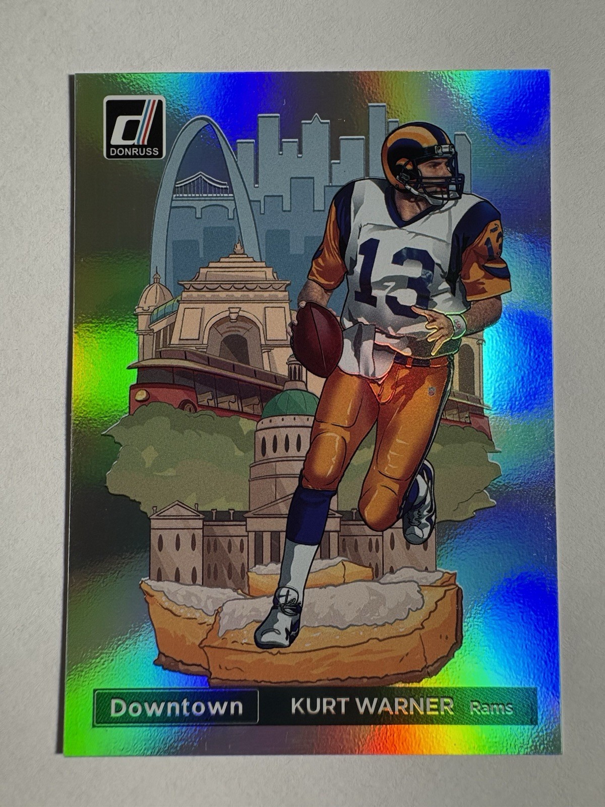 KURT WARNER 2022 DONRUSS DOWNTOWN CASE HIT SSP RAMS DT-KW Q3915