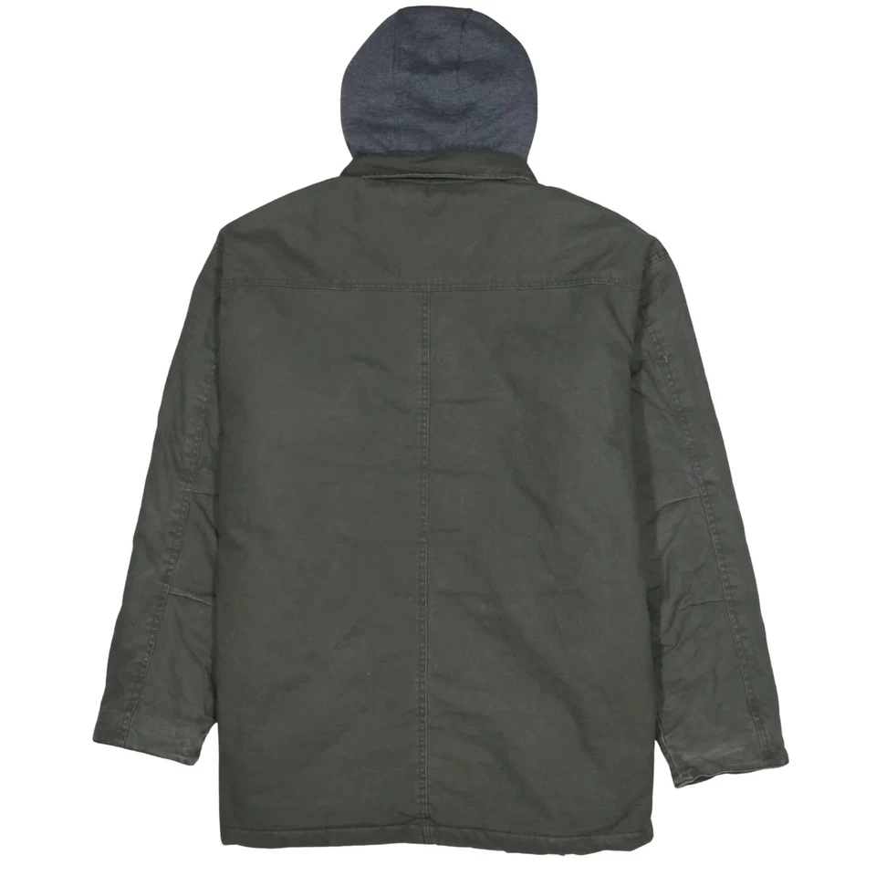 Chaqueta con capucha Dickies verde caqui para mujer XLarge botones bolsillos delanteros en el pecho Foto 2 de 4