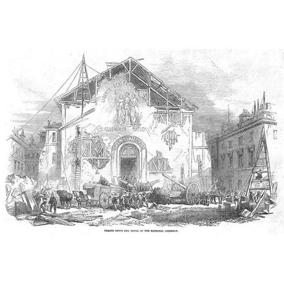 Paris Taking Down the House of the National Assembly - Antiker Druck 1852