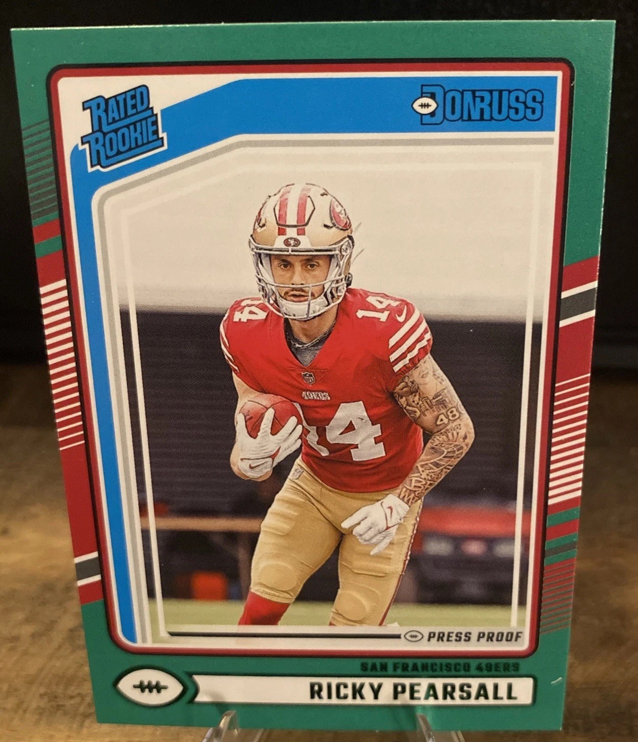 2024 Panini Donruss Ricky Pearsall Green Press Proof RC #318-49Ers