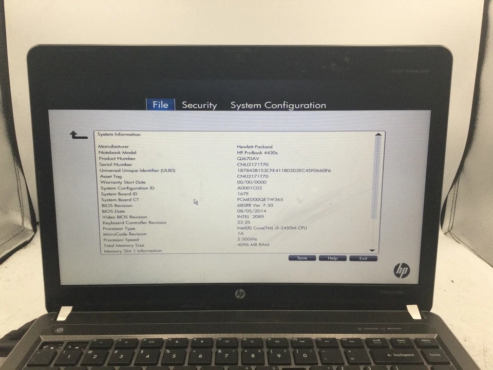 HP PROBOOK 4430s - BOOTS TO BIOS - INTEL I5 2450M - 4GB RAM -READ DESCRIPTION-BB - Image 2 of 4