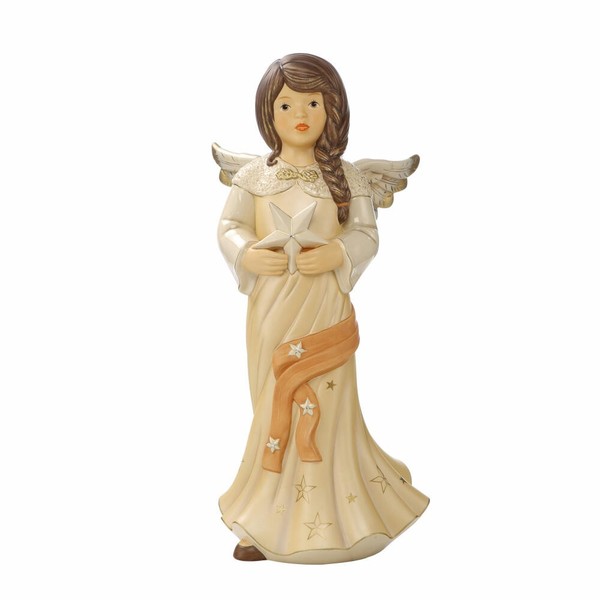Goebel Engel Funkelnder Sternenregen, Engelsfigur, Steingut, Champagner, 52 Cm-image
