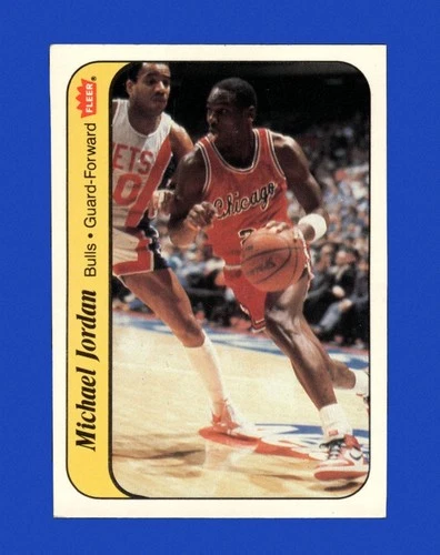 1986-87 Fleer Sticker Set-Break # 8 Michael Jordan EX-EXMINT (trimmed)