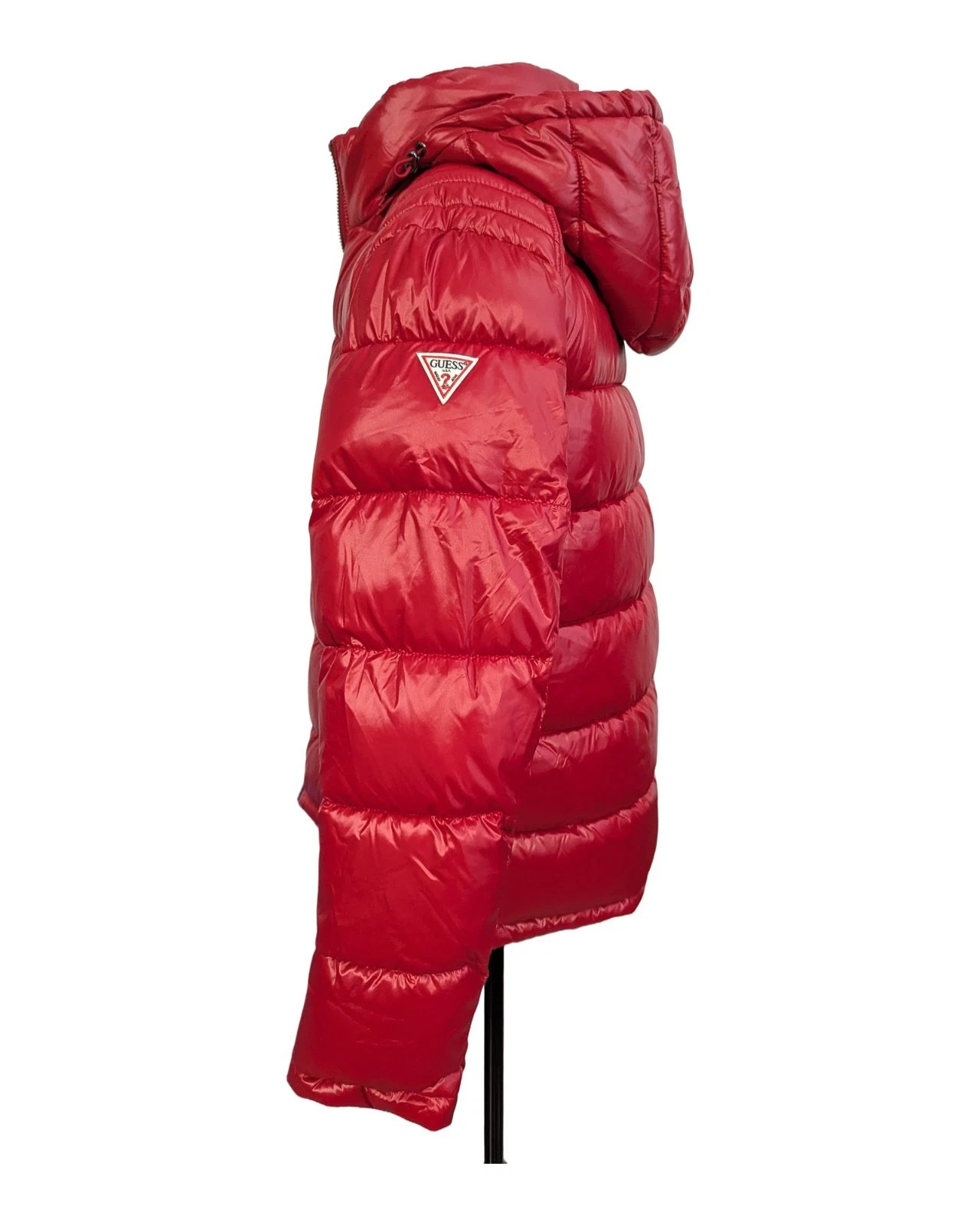 GUESS Men's Red Glossy Hooded Puffer Jacket M 119RN716 image 3
